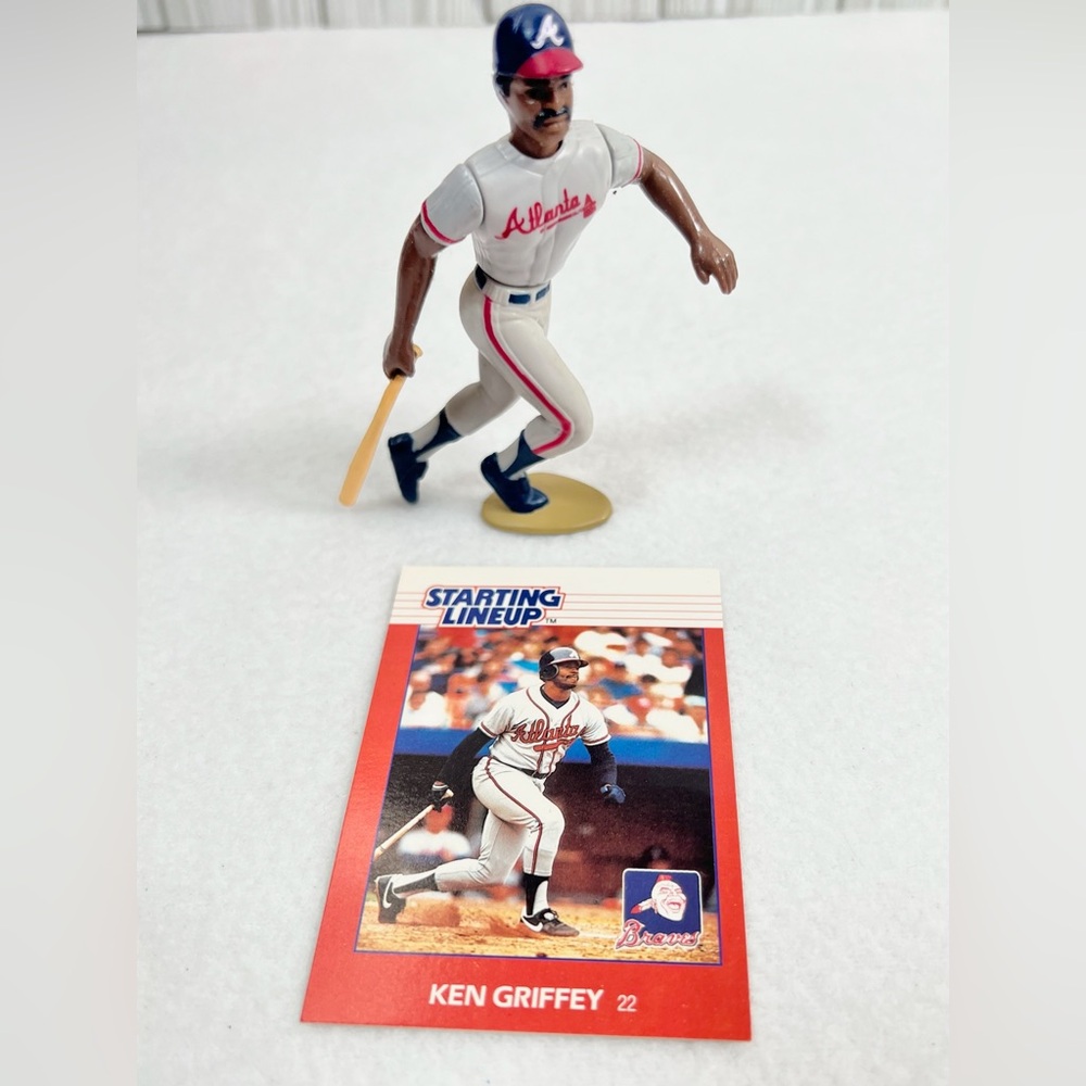 STARTING LINEUP MLB Atlanta Braves 1988 Baseball Figure & Card Ken Griffey